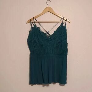 Maurices lace teal tank‎ top size 1X